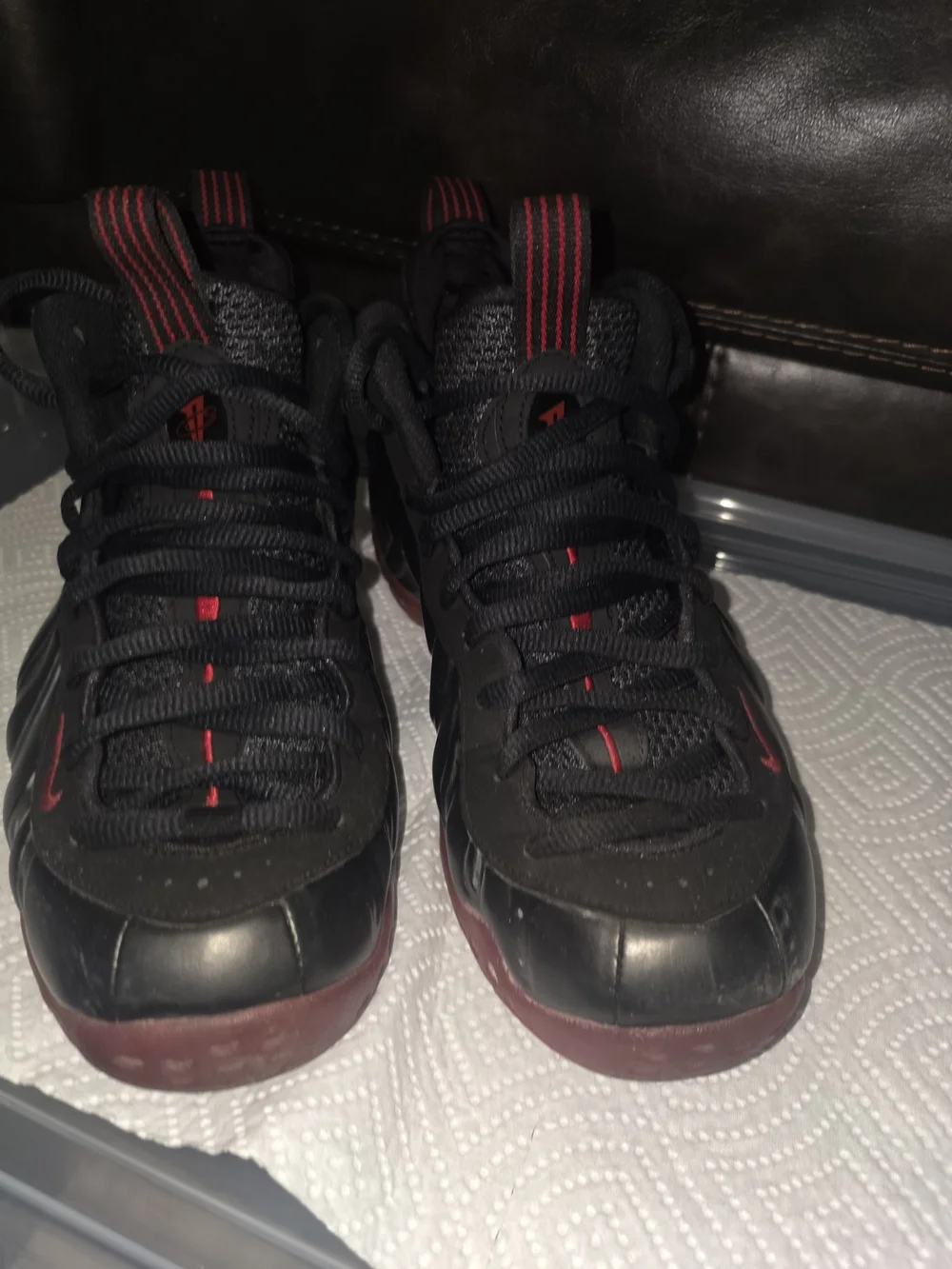 Nike Foamposite Men’s Black and Maroon Sneaker Shoes